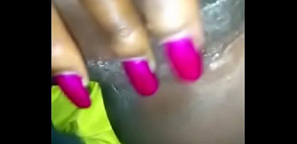  Slim Mozambican hooker playing with her pussy